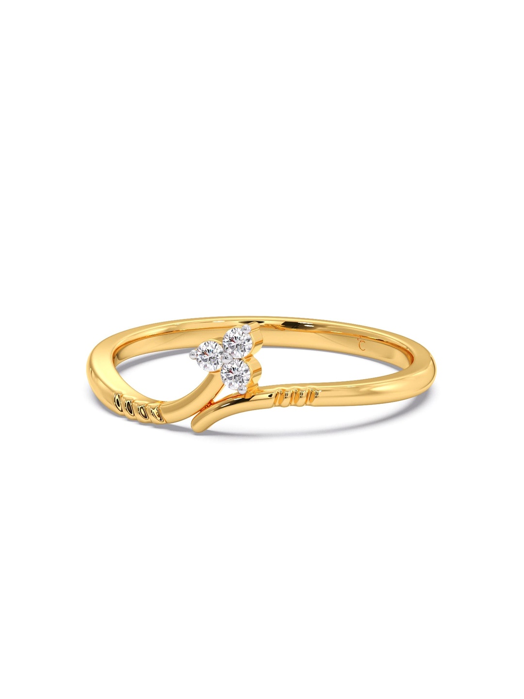 

CANDERE A KALYAN JEWELLERS COMPANY 18KT (750) Gold Diamond Studded Ring-1.58 gm
