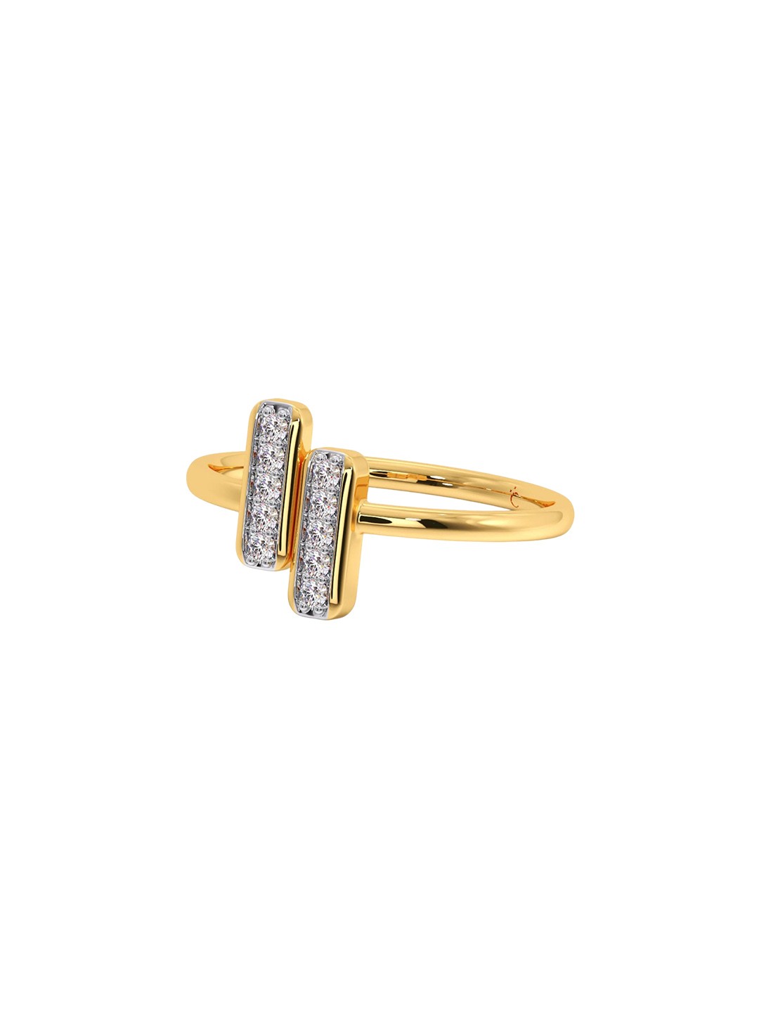 

CANDERE A KALYAN JEWELLERS COMPANY 14KT (585) Gold Diamond Studded Ring-2.06 gm
