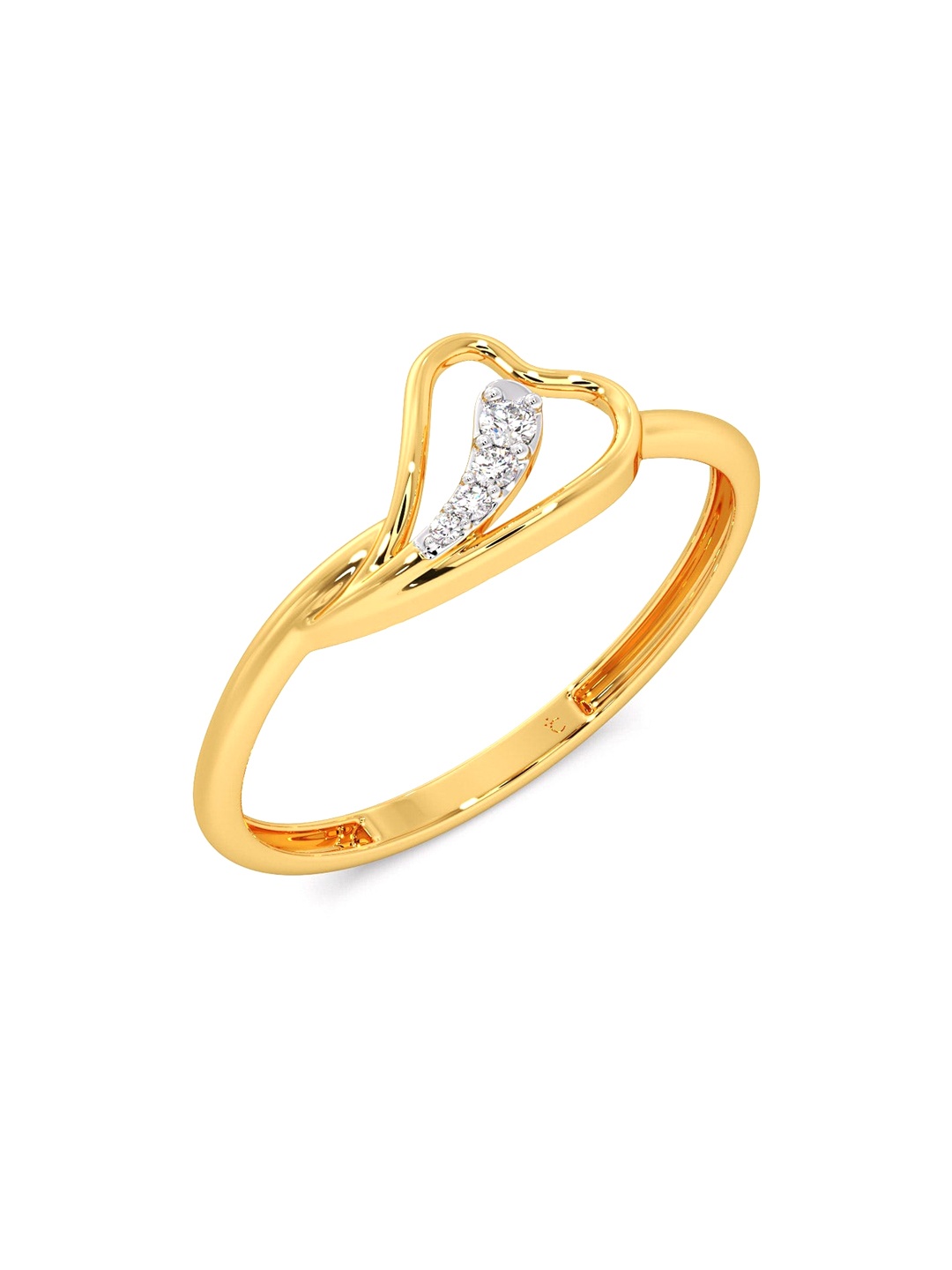 

CANDERE A KALYAN JEWELLERS COMPANY BIS Hallmark 14KT Gold Diamond Finger Ring-0.72gm