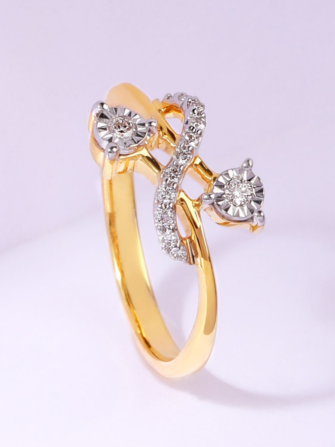 

CANDERE A KALYAN JEWELLERS COMPANY 18KT Gold Diamond-Studded Finger Ring-2.55gm