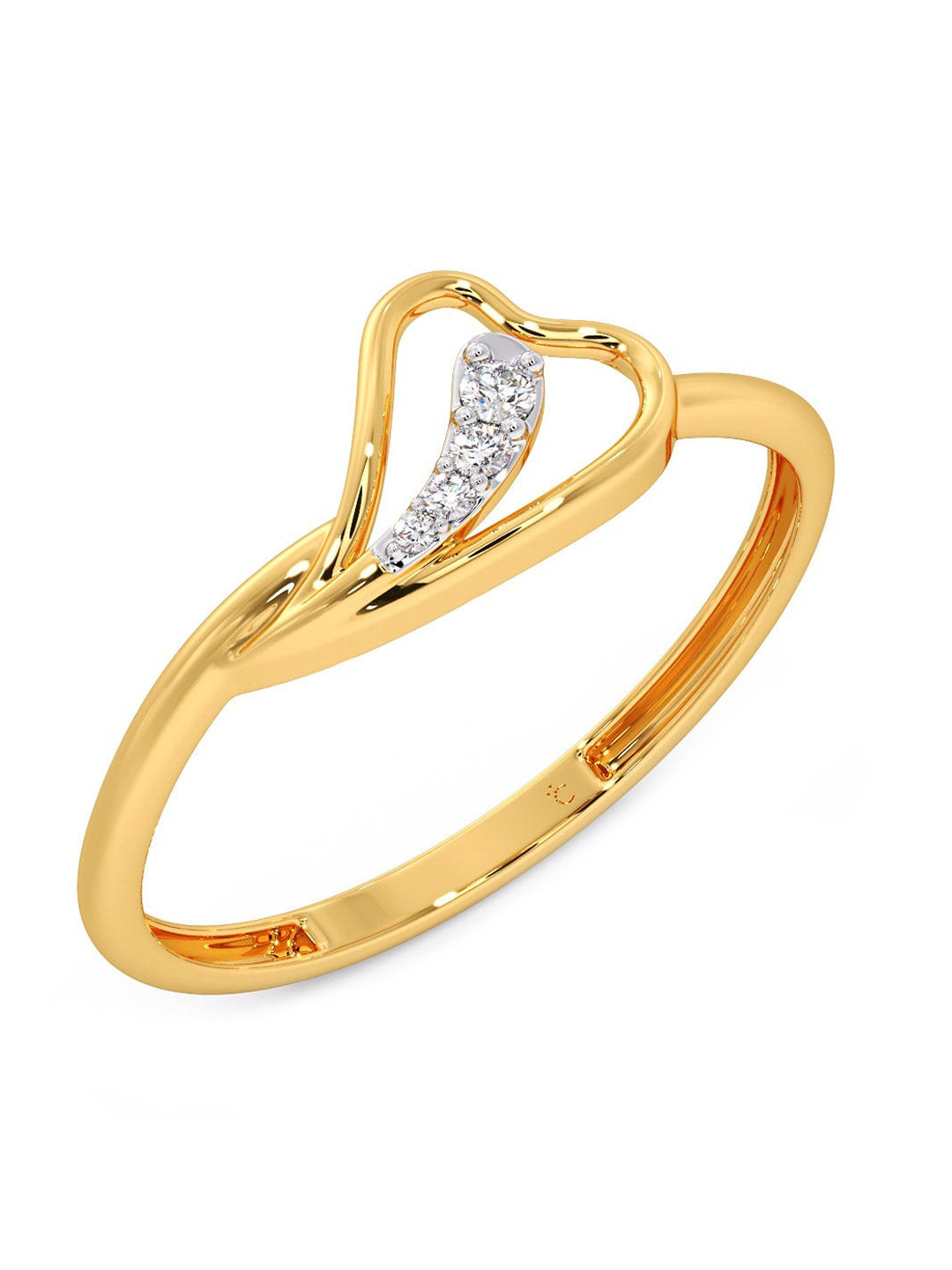 

CANDERE A KALYAN JEWELLERS COMPANY 18KT (750) Gold Diamond Studded Finger Ring-1.04gm