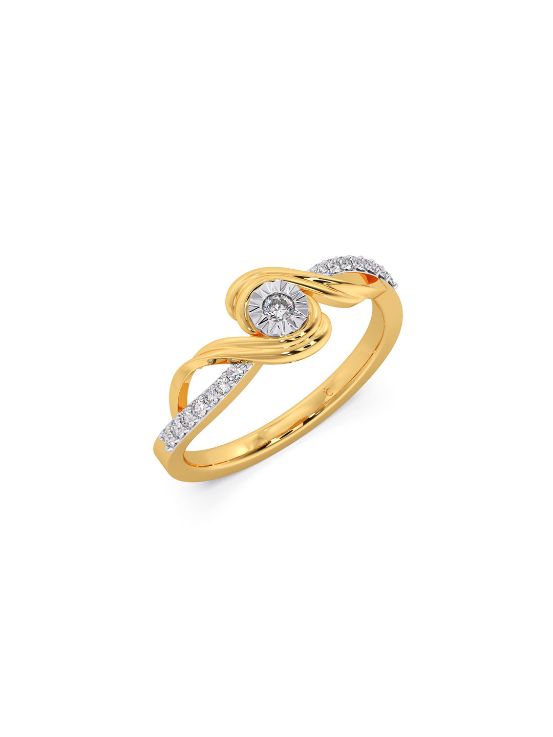 

CANDERE A KALYAN JEWELLERS COMPANY 18KT (750) Gold Diamond Studded Ring-2.81 gm