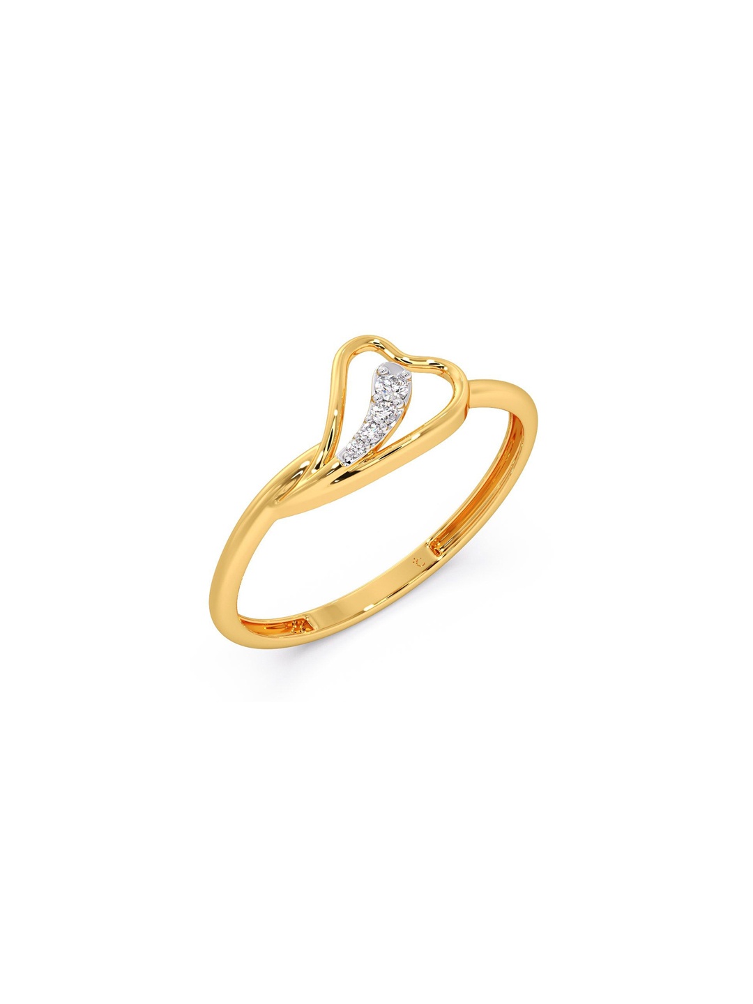 

CANDERE A KALYAN JEWELLERS COMPANY 18KT (750) Gold Diamond Studded Finger Ring-0.91gm