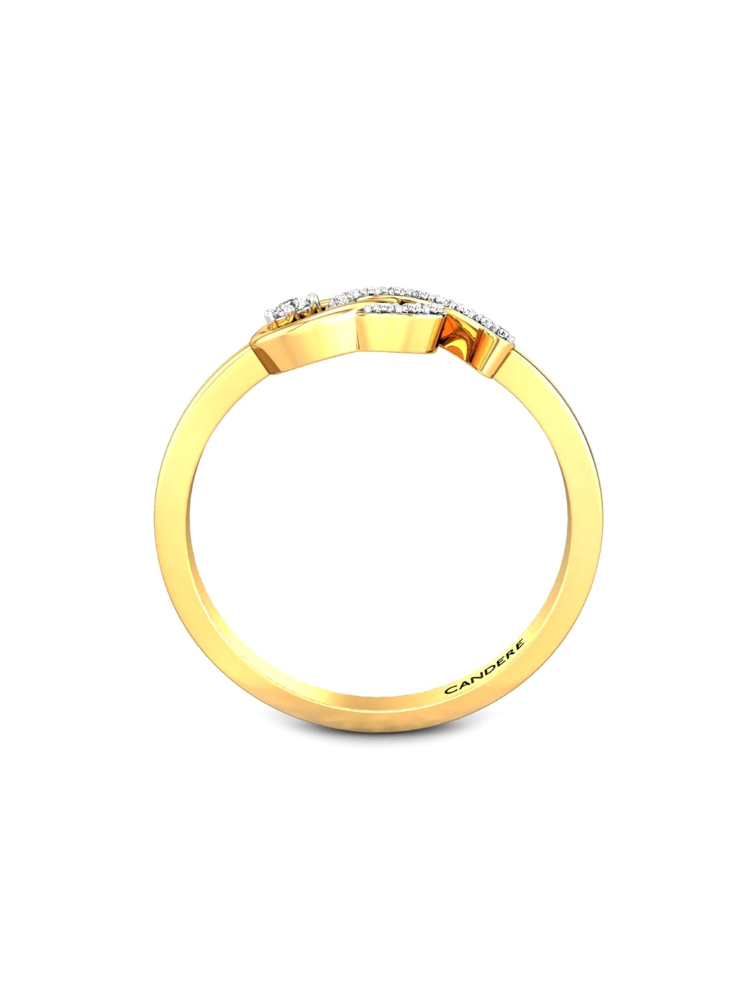 

CANDERE A KALYAN JEWELLERS COMPANY 18KT (750) Gold Diamond Studded Ring-1.86 gm