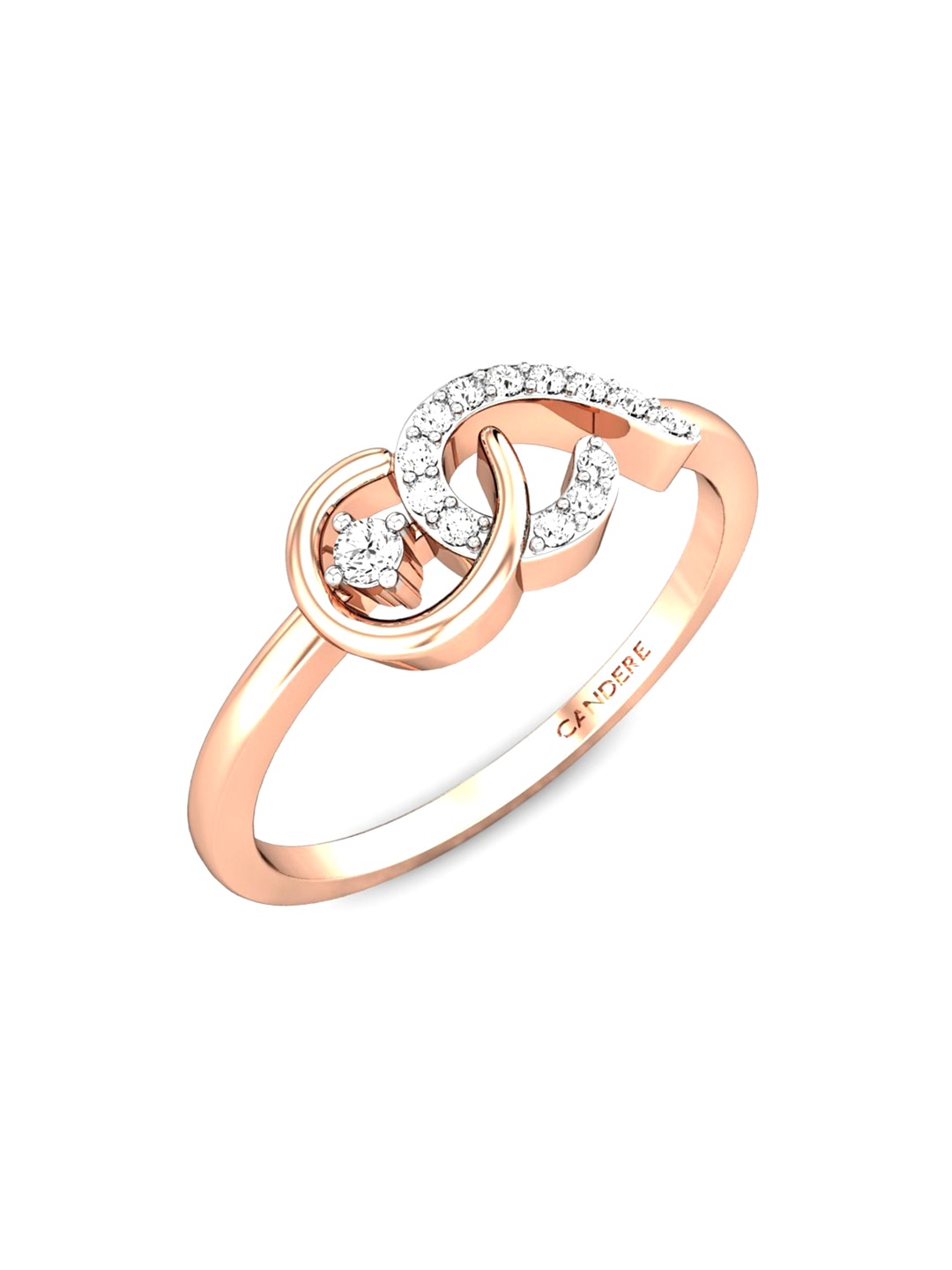 

CANDERE A KALYAN JEWELLERS COMPANY 18KT (750) Rose Gold Diamond Studded Ring-2.23gm