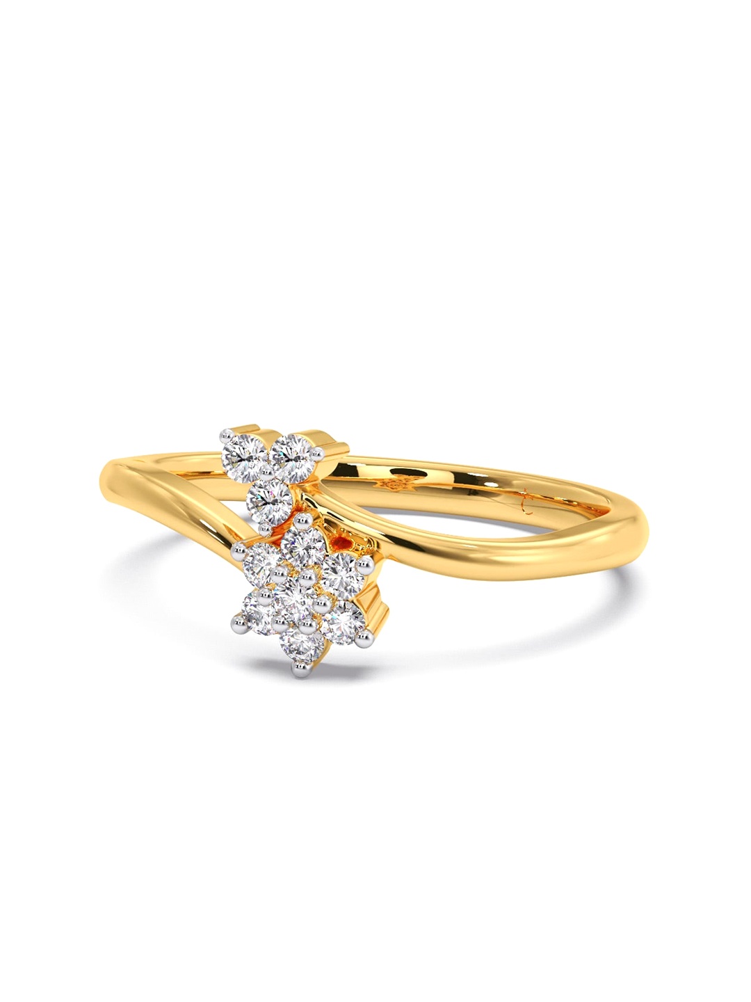 

CANDERE A KALYAN JEWELLERS COMPANY 18KT (750) Gold Diamond Studded Ring-2.32 gm