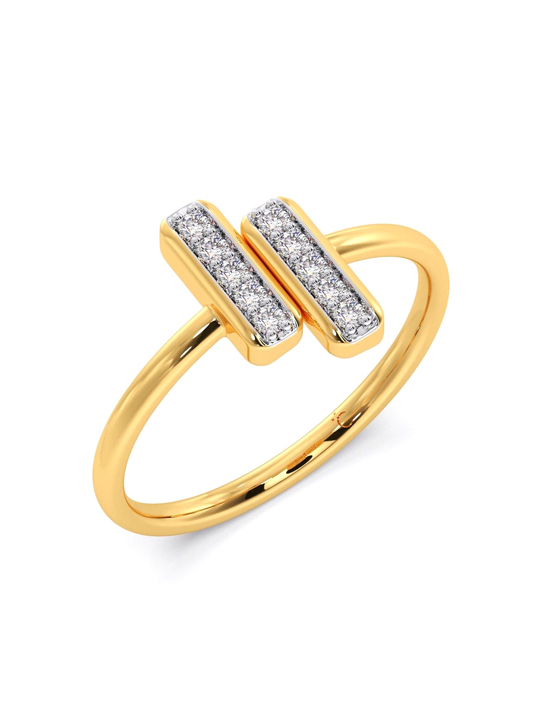 

CANDERE A KALYAN JEWELLERS COMPANY 14KT Gold Diamond-Studded Finger Ring-2.0gm