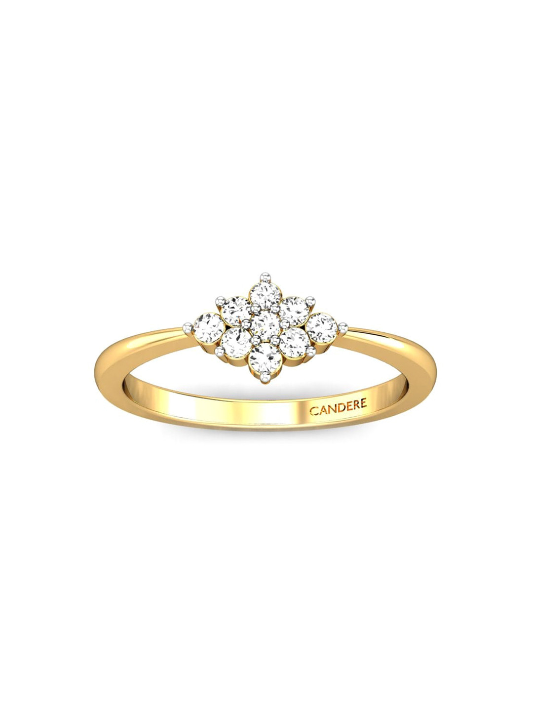 

CANDERE A KALYAN JEWELLERS COMPANY 18KT (750) Gold Diamond Studded Ring-1.82 gm