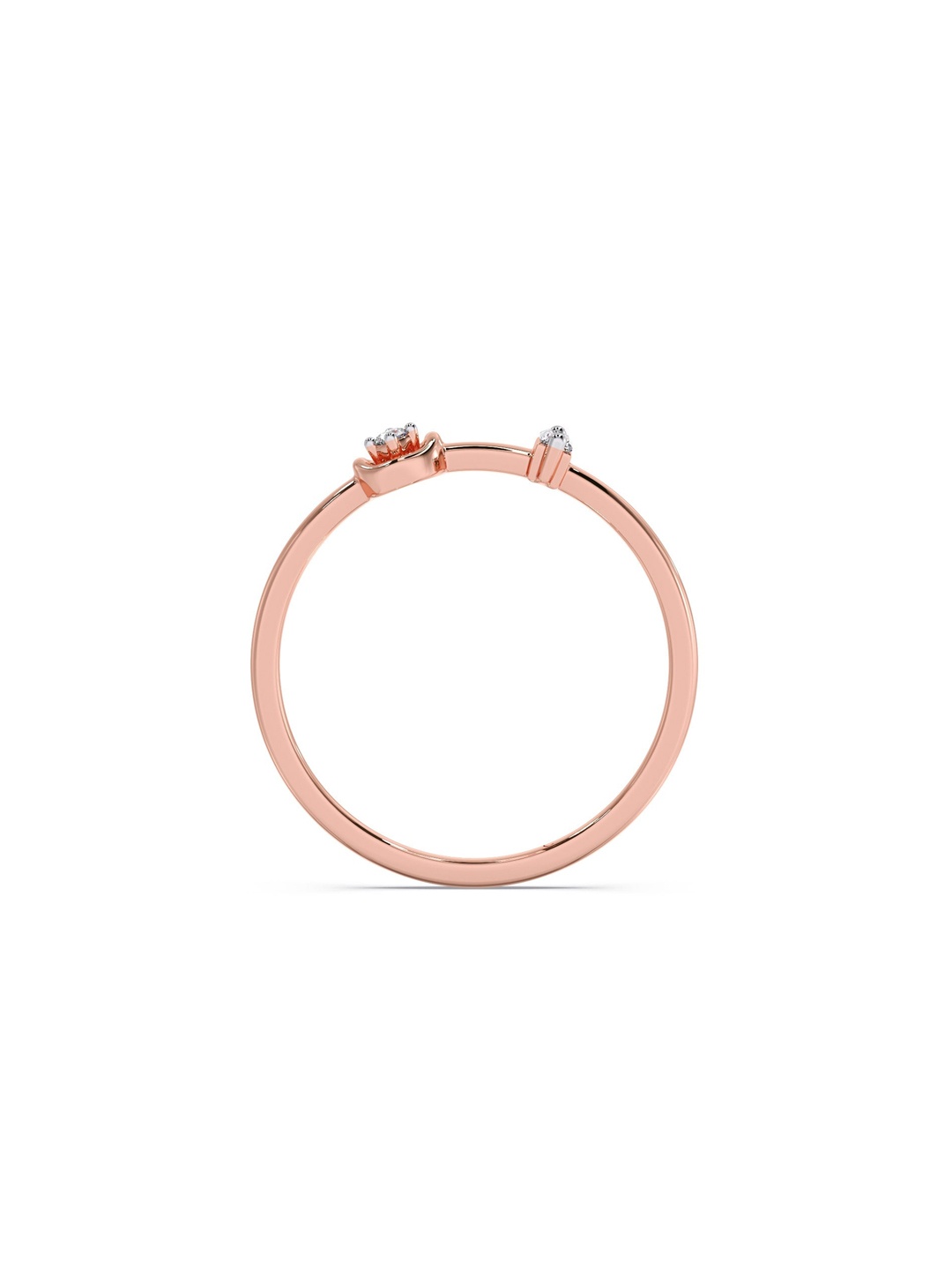 

CANDERE A KALYAN JEWELLERS COMPANY BIS Hallmark 18KT Rose Gold Diamond Finger Ring-1.41gm