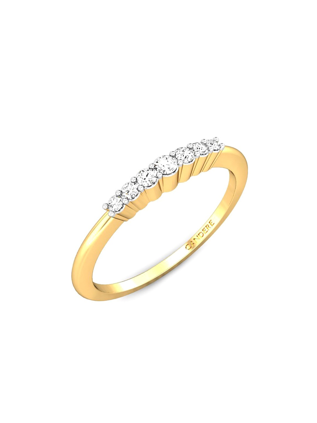

CANDERE A KALYAN JEWELLERS COMPANY BIS Hallmark 14KT Gold Diamond Studded Ring-1.26 gm