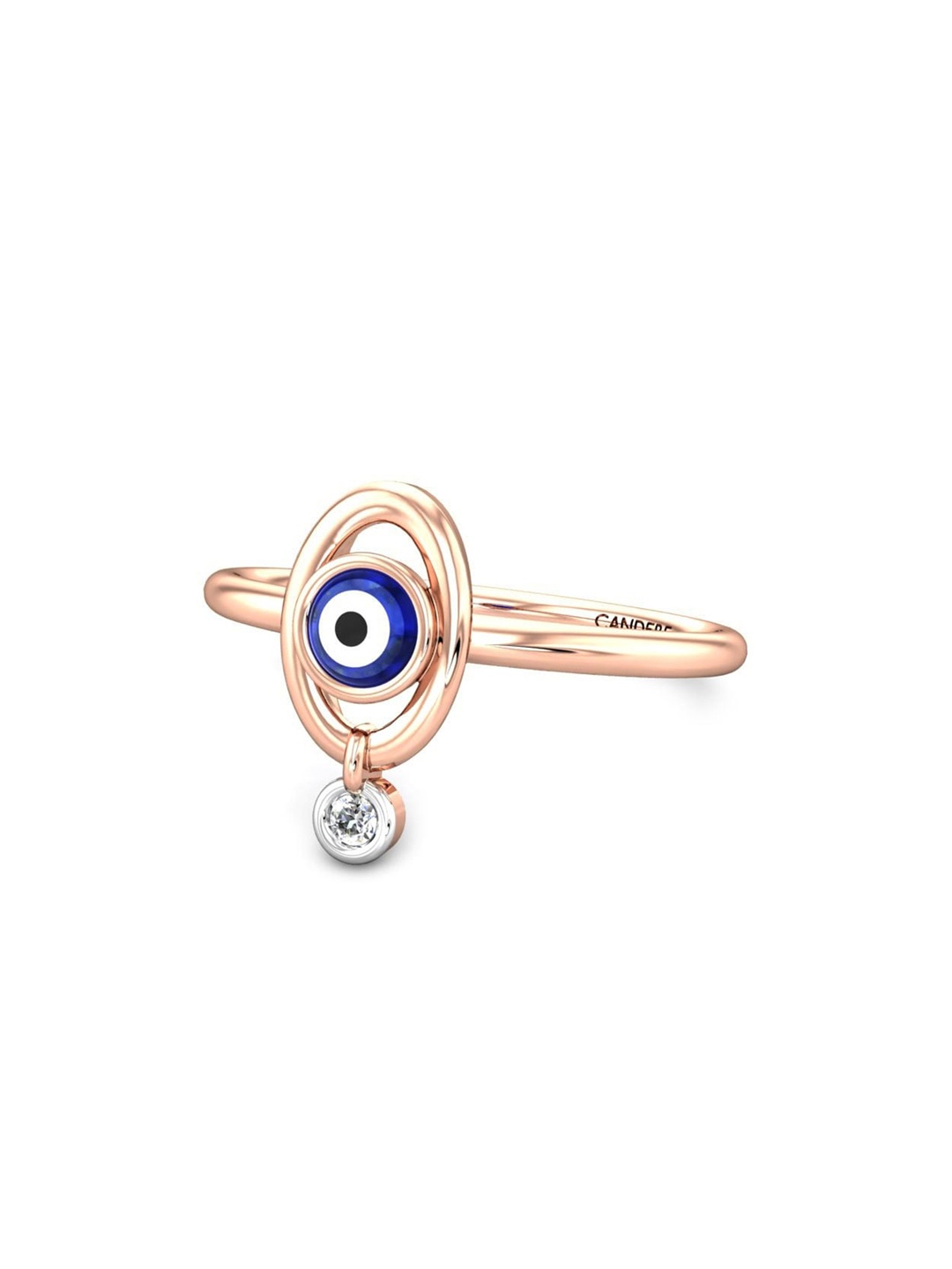 

CANDERE A KALYAN JEWELLERS COMPANY 18KT (750) Rose Gold Diamond Studded Ring-1.67 gm