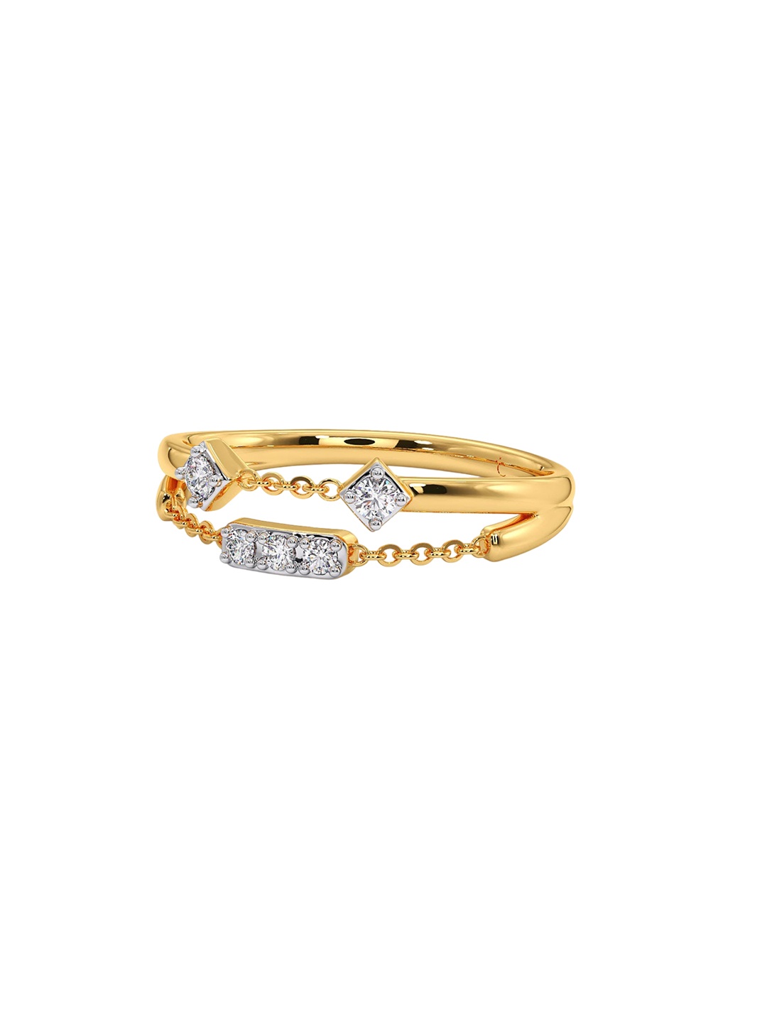 

CANDERE A KALYAN JEWELLERS COMPANY 18KT (750) Gold Diamond Studded Ring-2.67 gm