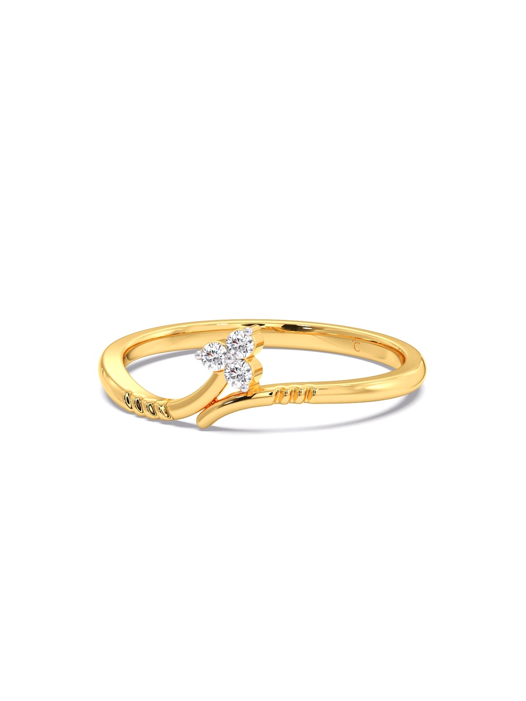 

CANDERE A KALYAN JEWELLERS COMPANY 18KT (750) Gold Diamond Studded Ring-1.77 gm