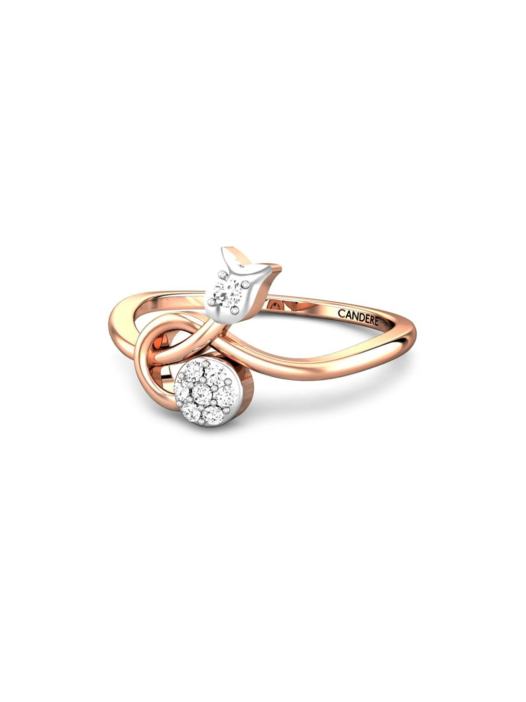 

CANDERE A KALYAN JEWELLERS COMPANY 14KT (585) Gold Diamond-Studded Finger Ring-1.24 gm