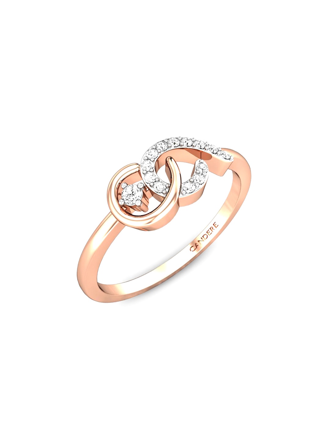 

CANDERE A KALYAN JEWELLERS COMPANY BIS Hallmark 18KT Rose Gold Diamond Finger Ring-1.95gm