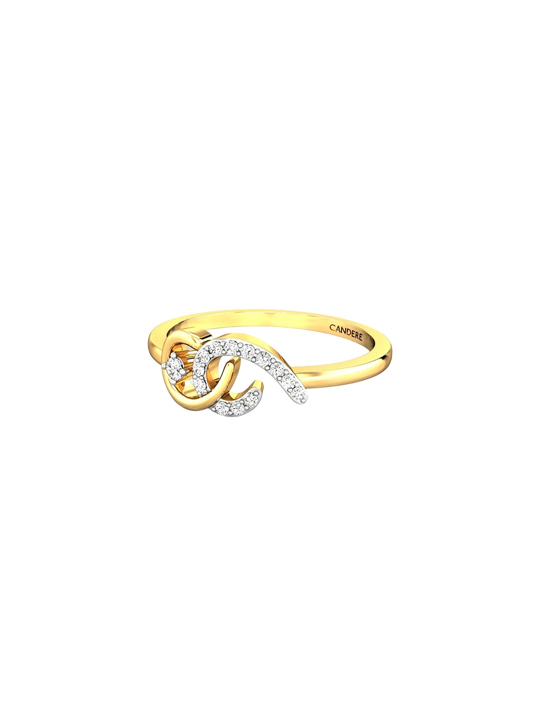 

CANDERE A KALYAN JEWELLERS COMPANY 18KT (750) Gold Diamond Studded Ring-2.19gm