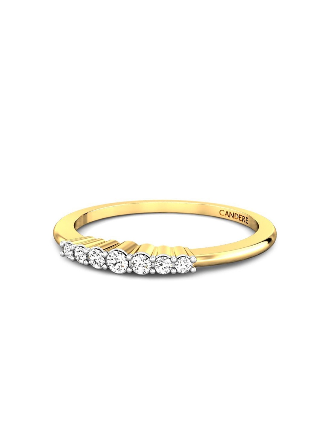 

CANDERE A KALYAN JEWELLERS COMPANY 18KT Gold Diamond Studded Band Finger Ring-1.51gm