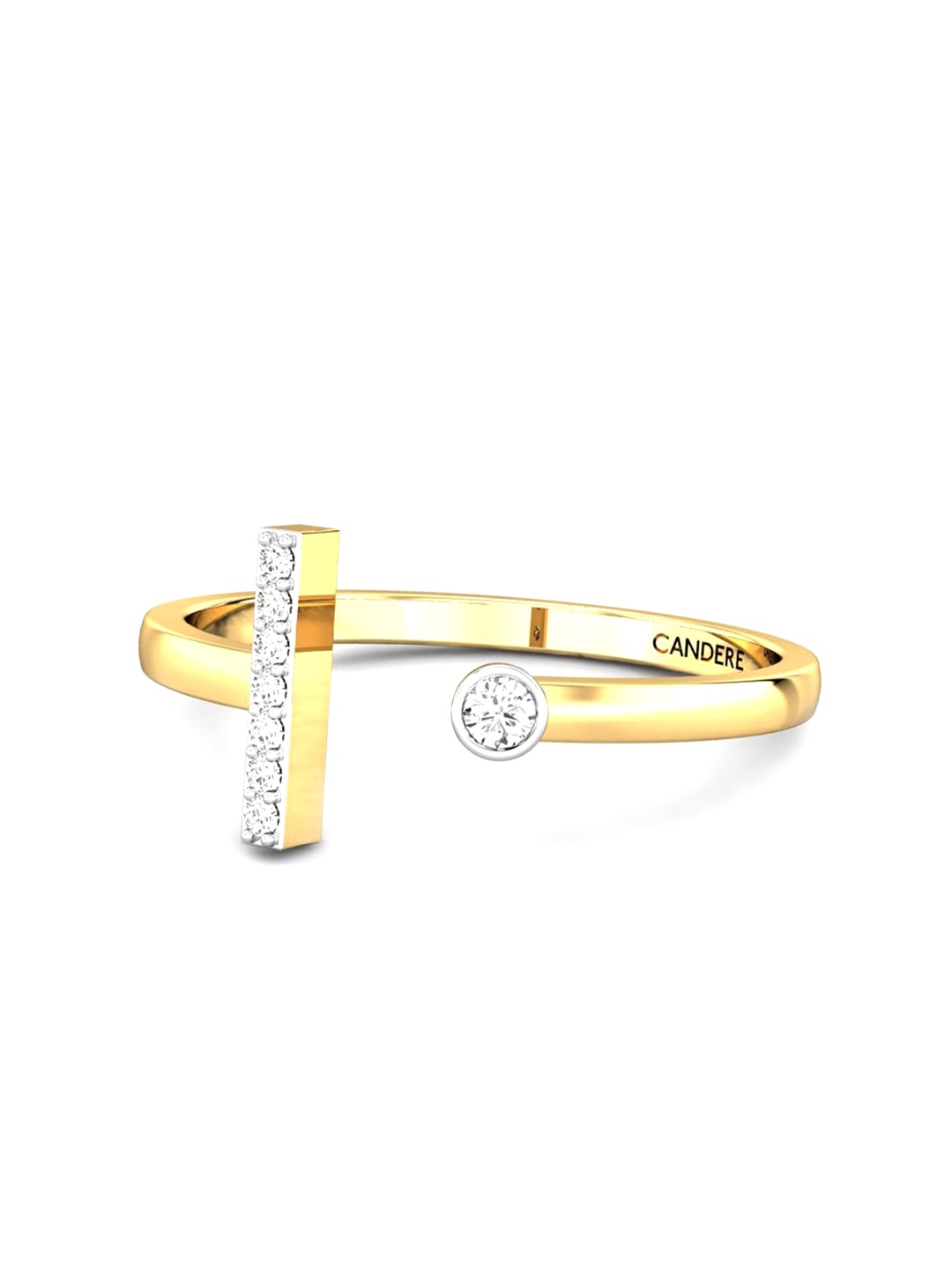 

CANDERE A KALYAN JEWELLERS COMPANY BIS Hallmark 18KT Gold Diamond Finger Ring-1.77gm