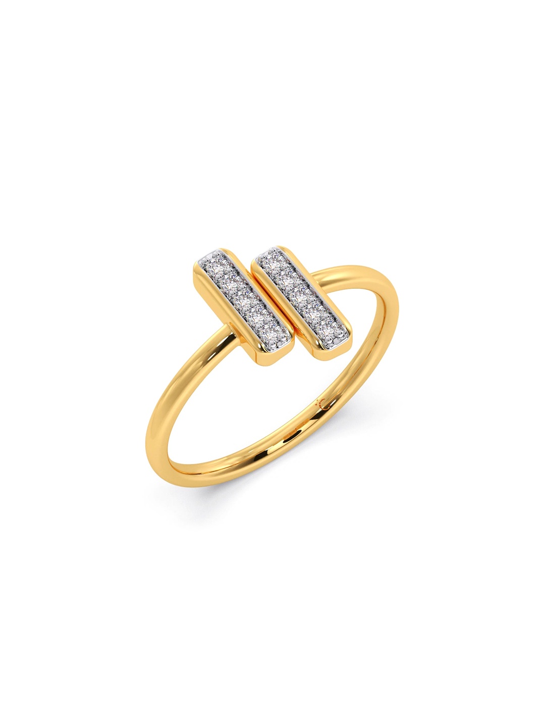 

CANDERE A KALYAN JEWELLERS COMPANY BIS Hallmark 14KT Gold Diamond Finger Ring-2.03gm
