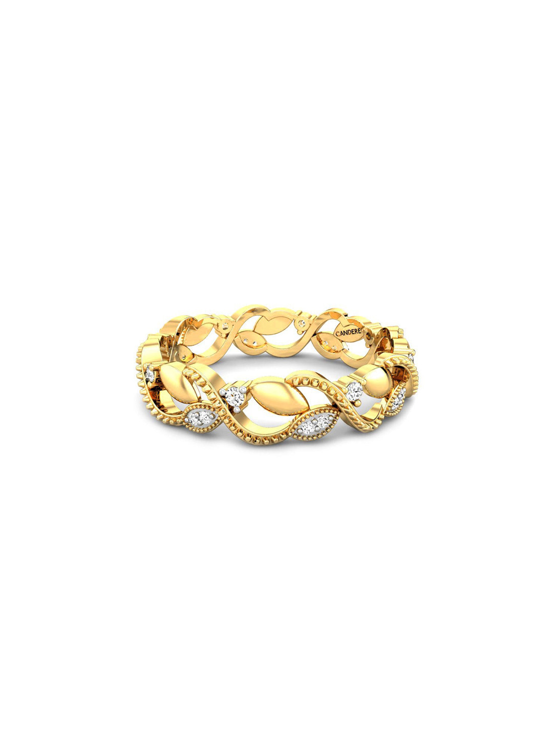 

CANDERE A KALYAN JEWELLERS COMPANY BIS Hallmark 18KT Gold Diamond Finger Ring-2.89gm
