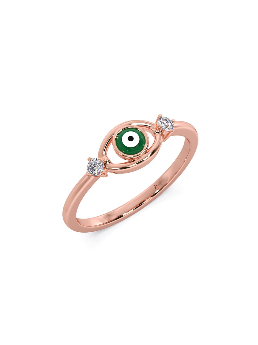 

CANDERE A KALYAN JEWELLERS COMPANY 18KT (750) Rose Gold Diamond Studded Ring-1.99 gm