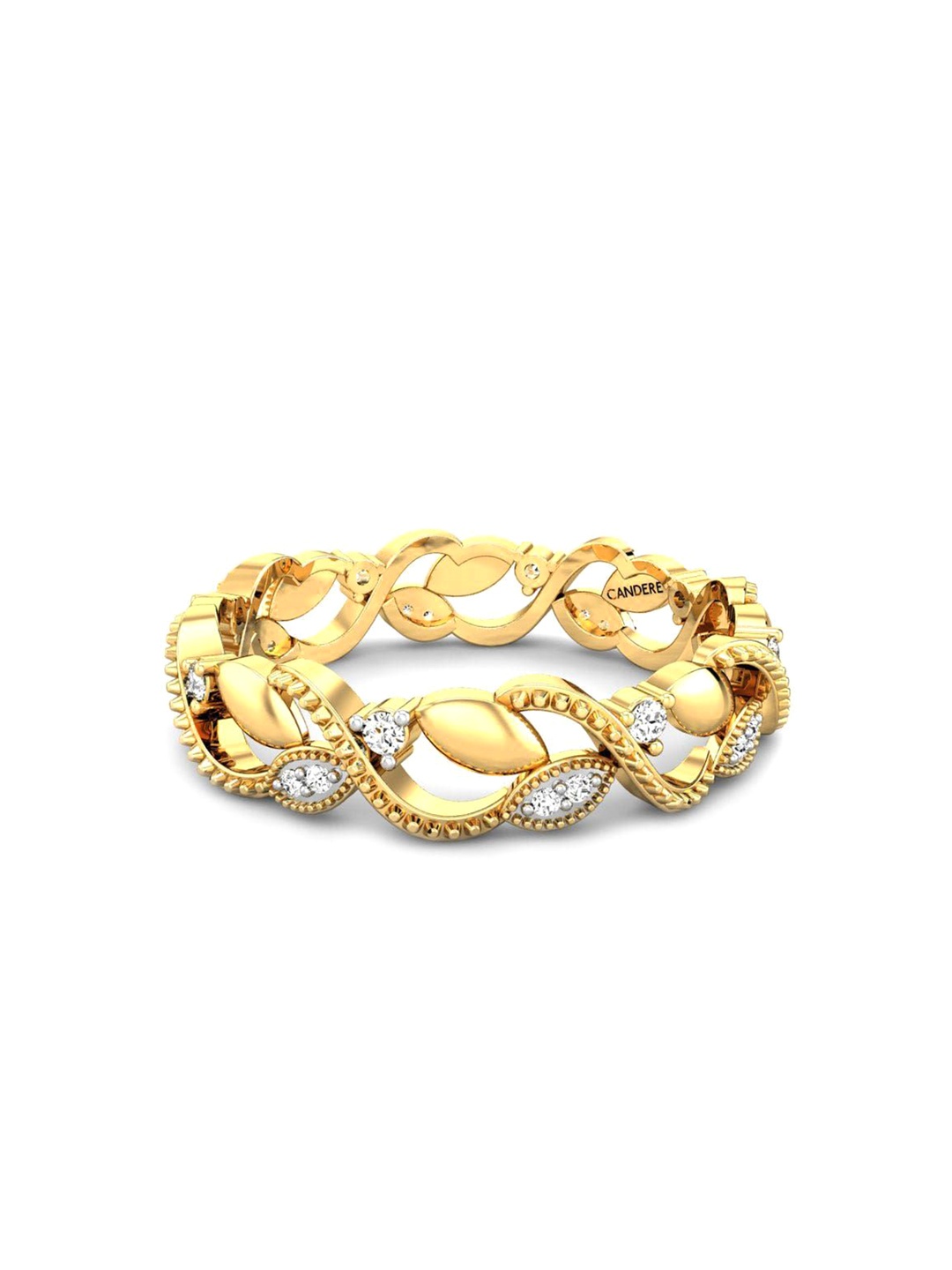 

CANDERE A KALYAN JEWELLERS COMPANY BIS Hallmark 18KT Gold Diamond Finger Ring-2.5gm
