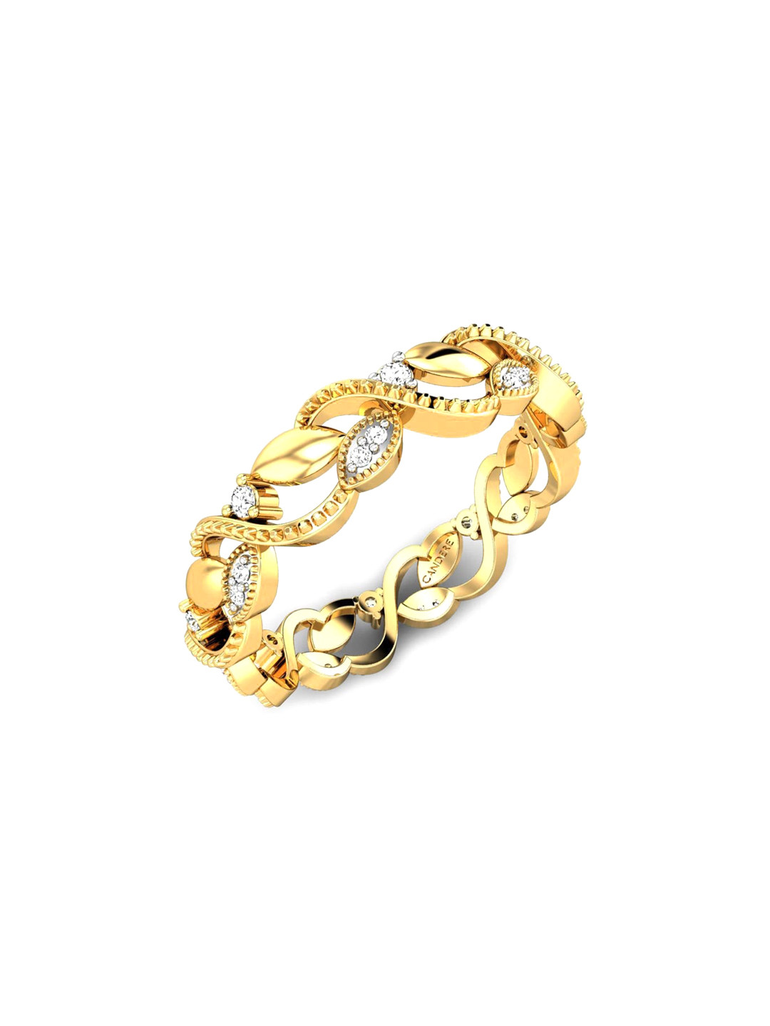 

CANDERE A KALYAN JEWELLERS COMPANY 18KT (750) Gold Diamond Studded Ring-2.39 gm