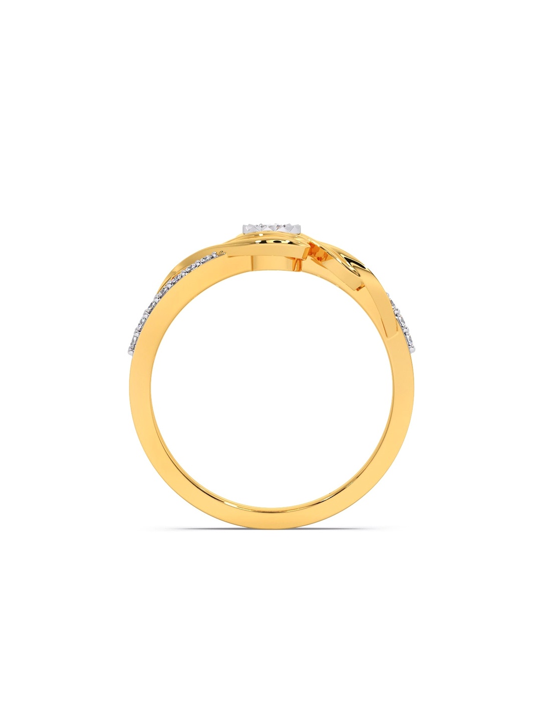 

CANDERE A KALYAN JEWELLERS COMPANY 18KT (750) Gold Diamond Studded Ring-3.52 gm