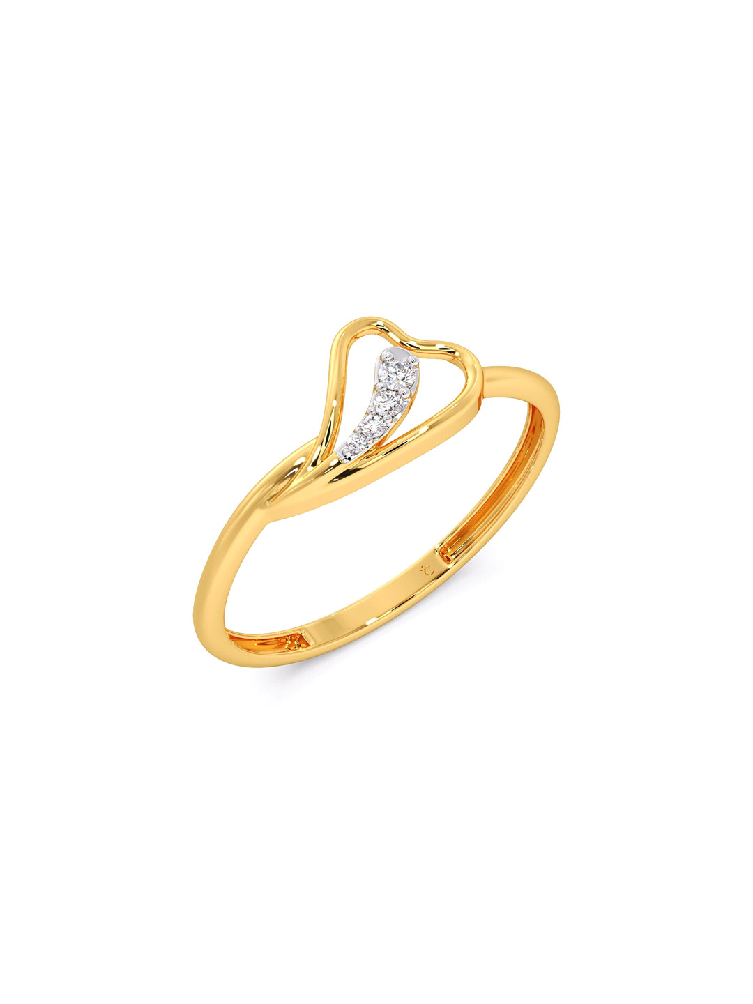 

CANDERE A KALYAN JEWELLERS COMPANY 18KT (750) Gold Diamond Studded Ring-0.89 gm