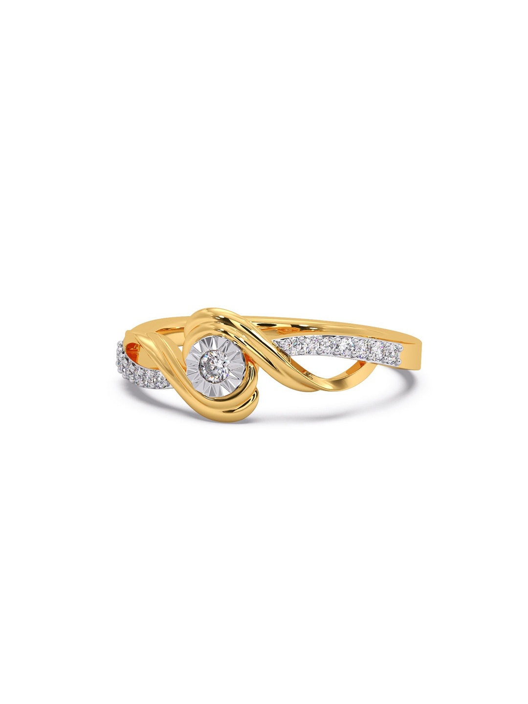 

CANDERE A KALYAN JEWELLERS COMPANY 18KT (750) Gold Diamond Studded Ring-2.96 gm