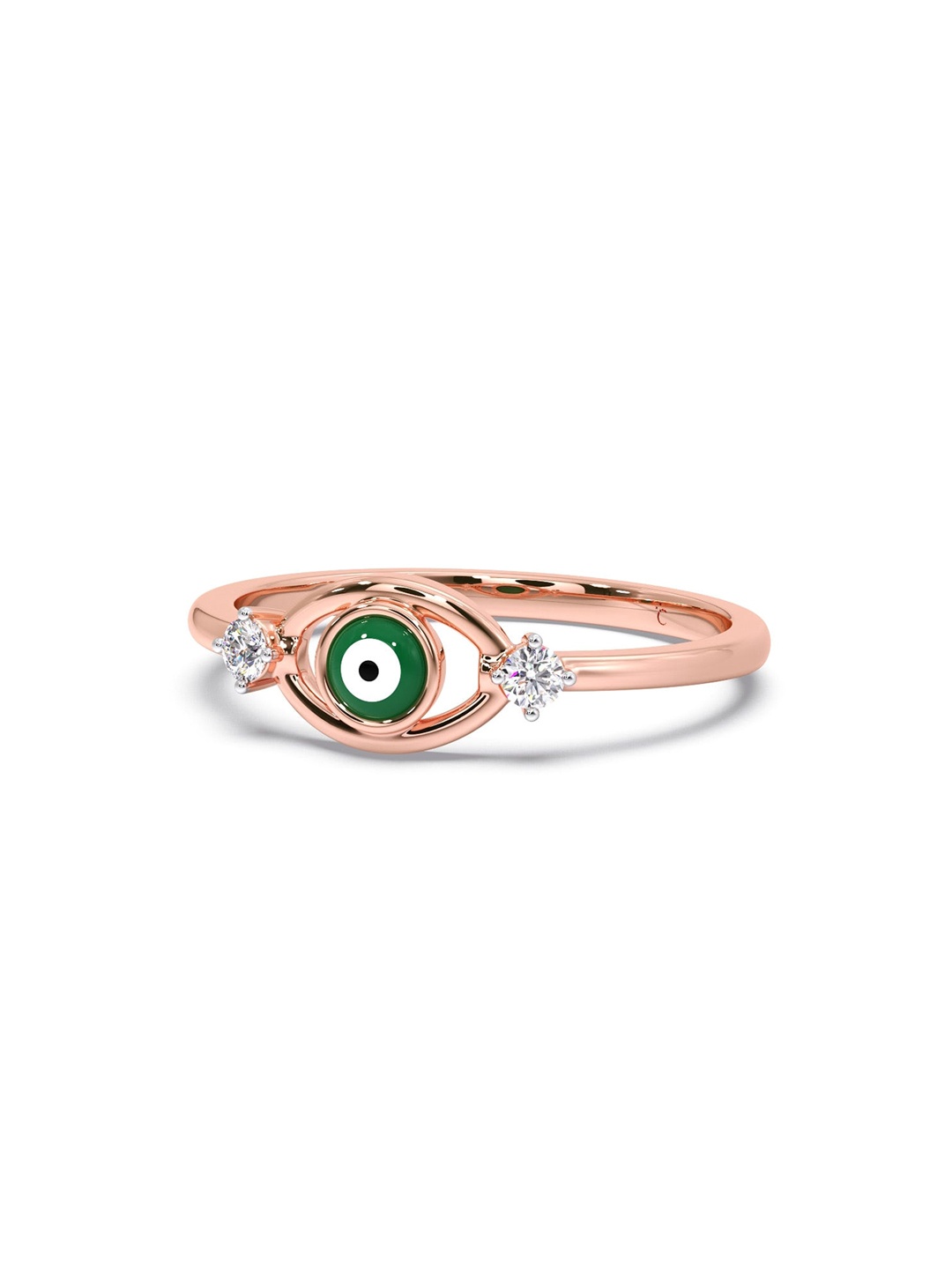 

CANDERE A KALYAN JEWELLERS COMPANY 14KT (585) Rose Gold Diamond Studded Ring-1.9 gm