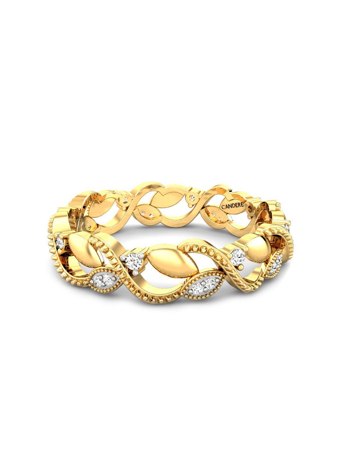 

CANDERE A KALYAN JEWELLERS COMPANY BIS Hallmark 18KT Gold Diamond Finger Ring-2.21gm