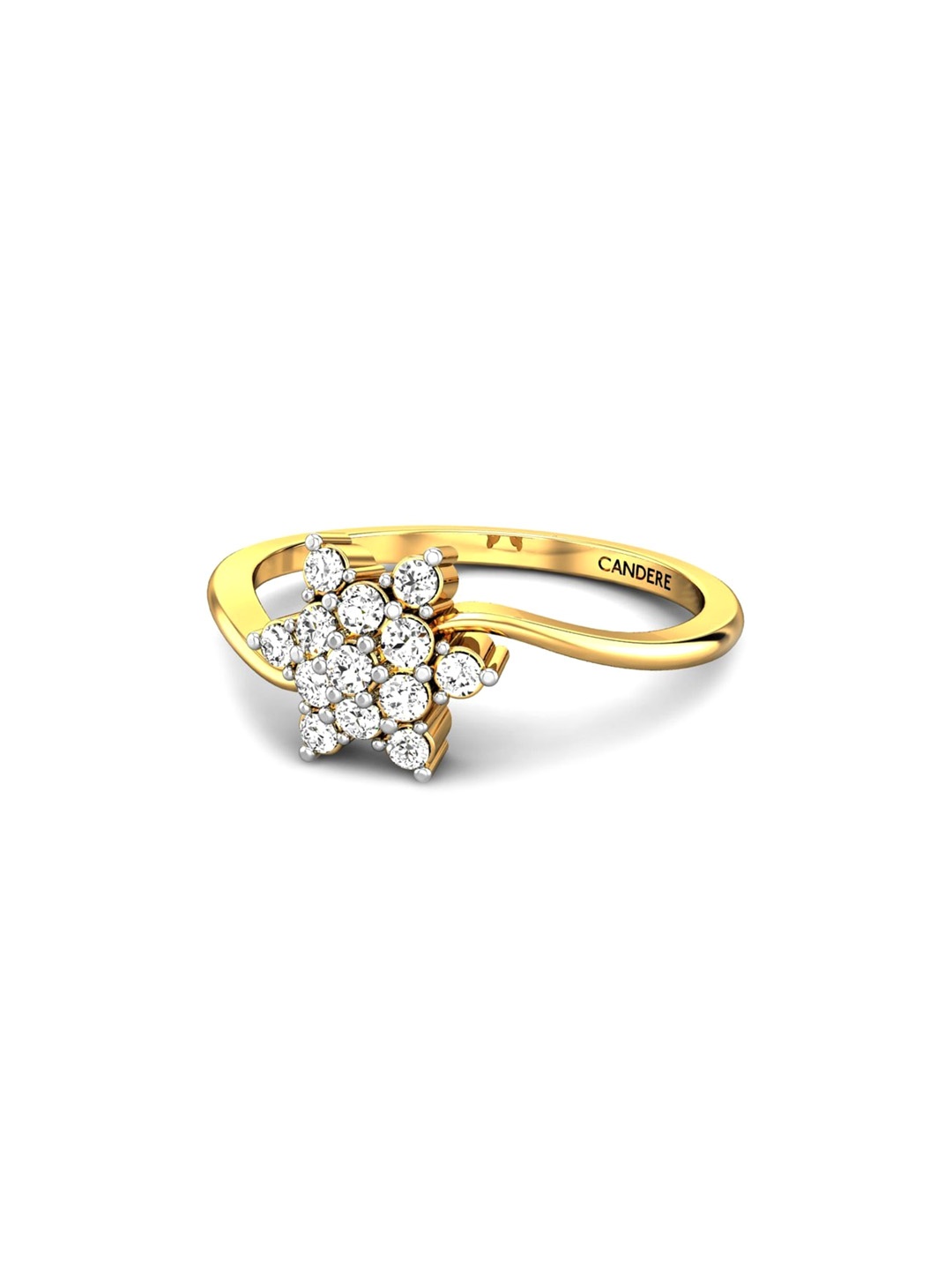 

CANDERE A KALYAN JEWELLERS COMPANY BIS Hallmark 18KT Gold Diamond Finger Ring-1.69gm