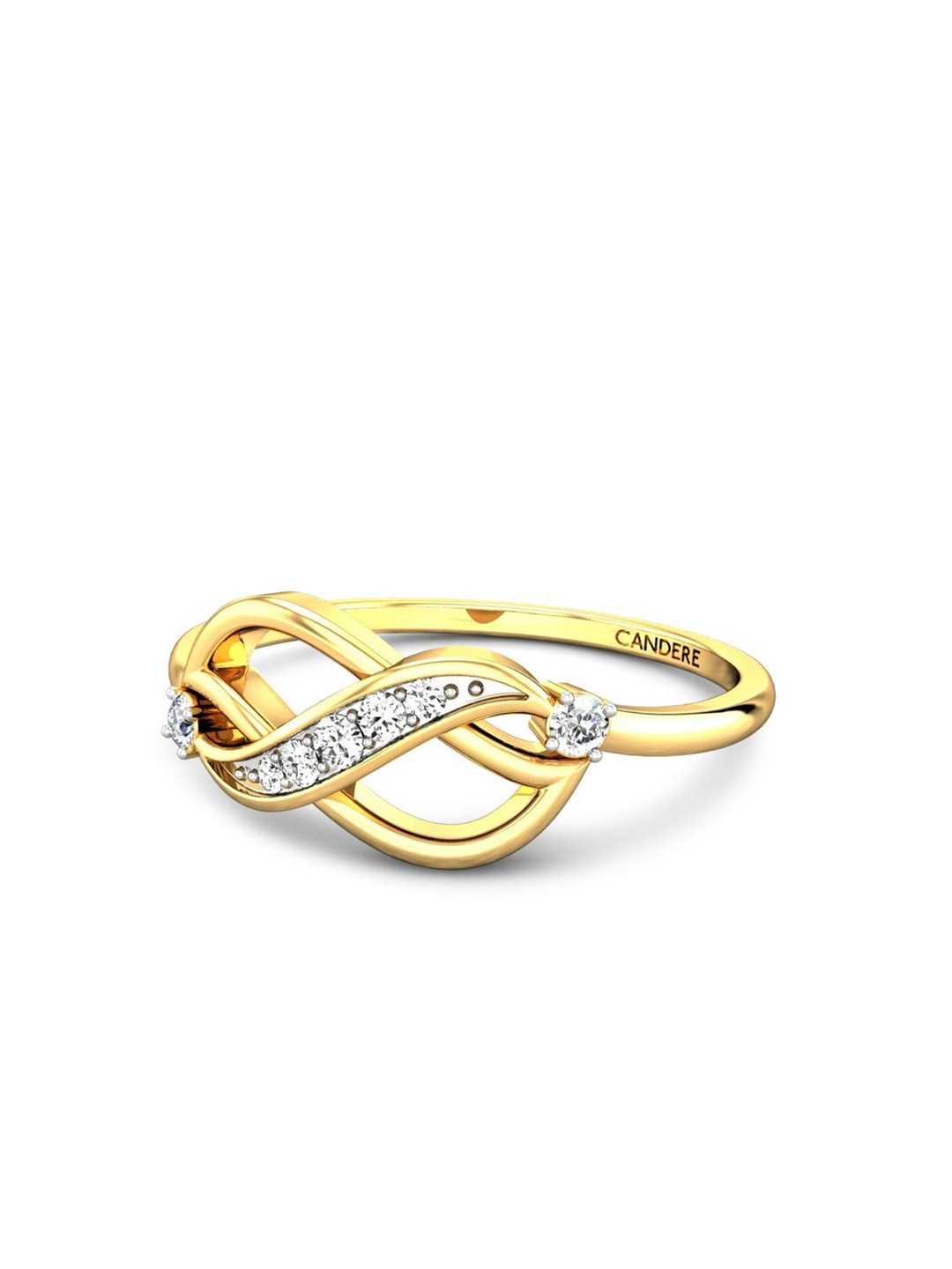 

CANDERE A KALYAN JEWELLERS COMPANY BIS Hallmark 18KT Gold Diamond Finger Ring-2.27gm