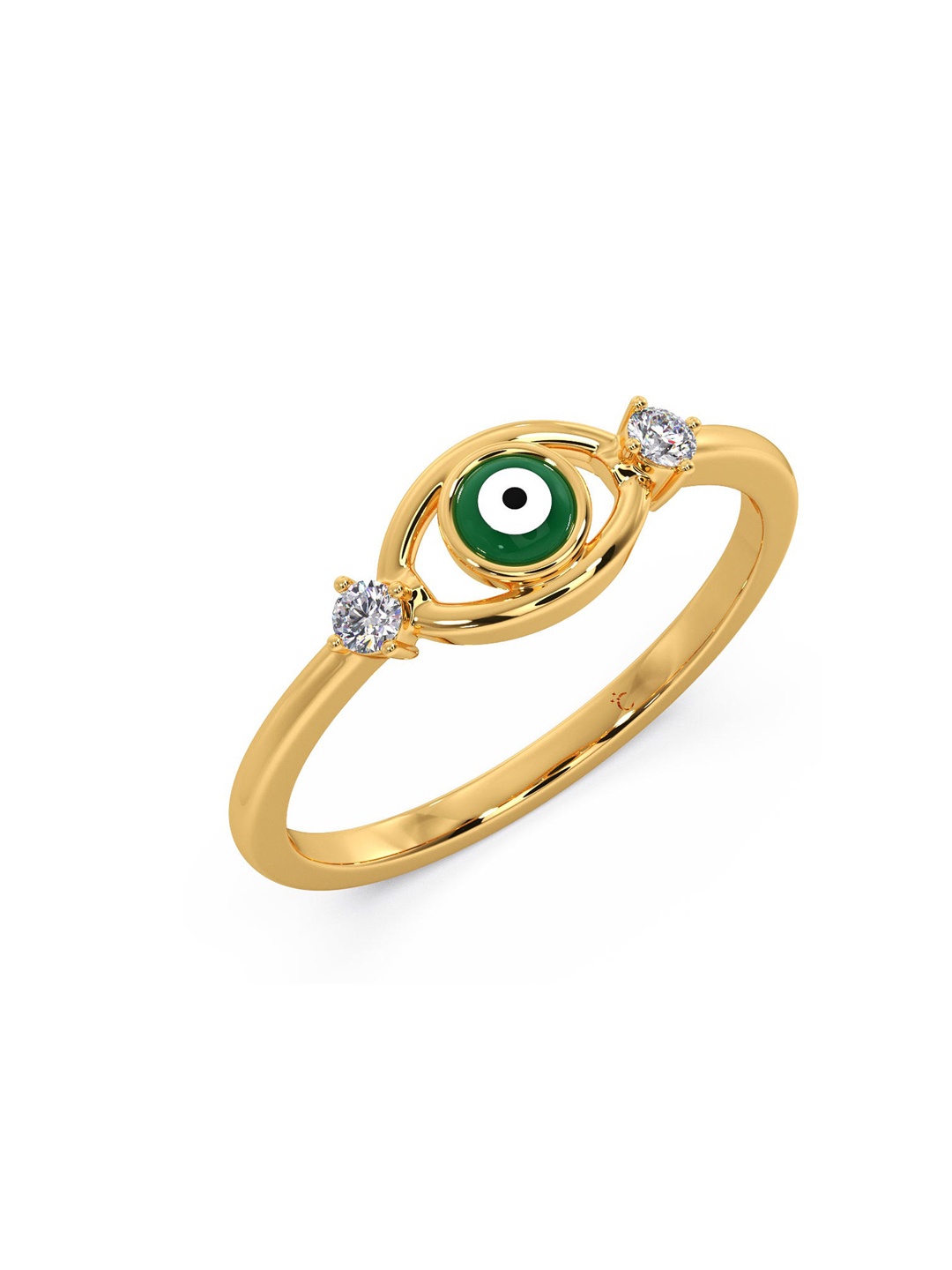 

CANDERE A KALYAN JEWELLERS COMPANY 14KT (585) Gold Diamond Studded Ring-1.96 gm