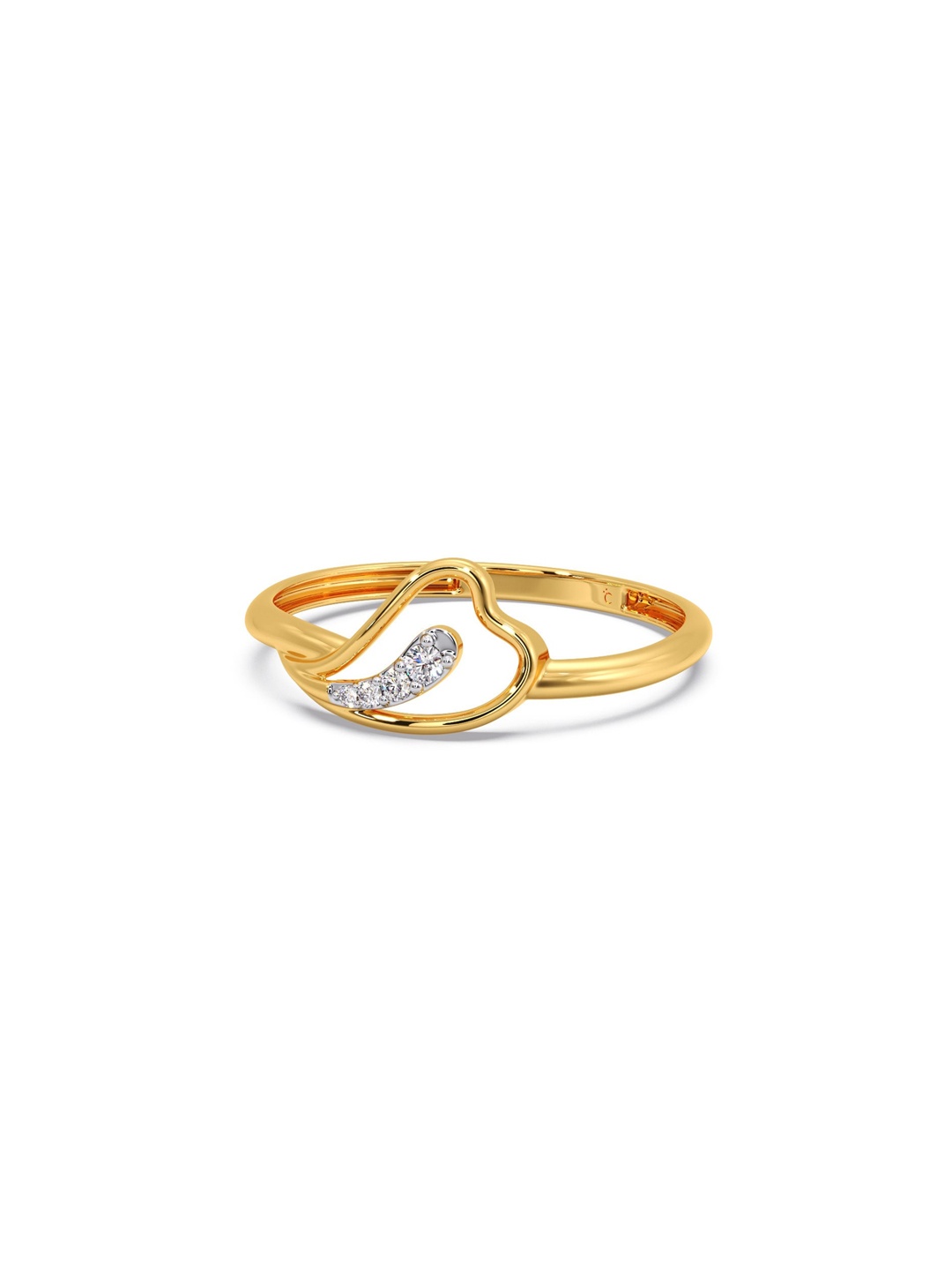 

CANDERE A KALYAN JEWELLERS COMPANY 14KT (585) Gold Diamond Studded Ring-0.87 gm