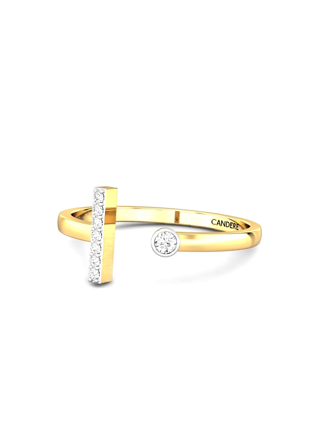 

CANDERE A KALYAN JEWELLERS COMPANY BIS Hallmark 18KT Gold Diamond Finger Ring-1.84gm