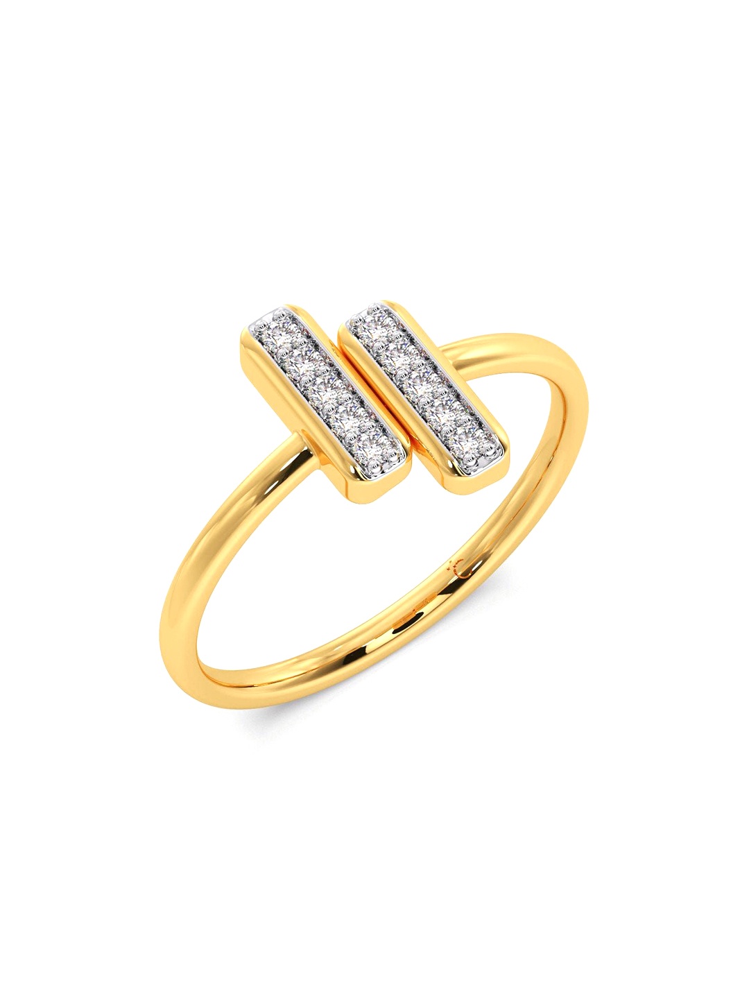 

CANDERE A KALYAN JEWELLERS COMPANY BIS Hallmark 18KT Gold Diamond Finger Ring-2.42gm