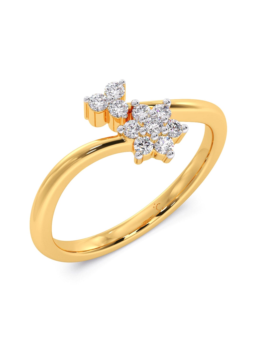 

CANDERE A KALYAN JEWELLERS COMPANY 18KT (750)Gold Diamond Studded Ring-2.16 gm