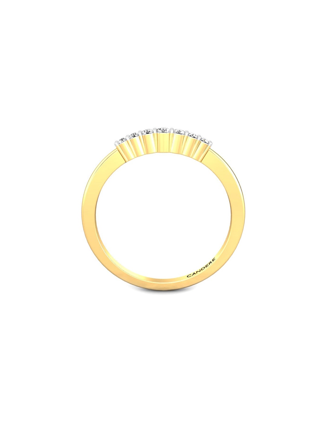 

CANDERE A KALYAN JEWELLERS COMPANY 14KT Gold Diamond-Studded Finger Ring- 1.21gm