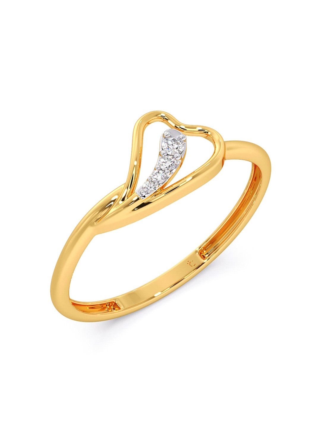 

CANDERE A KALYAN JEWELLERS COMPANY BIS Hallmark 18KT Gold Diamond Finger Ring-1.08gm