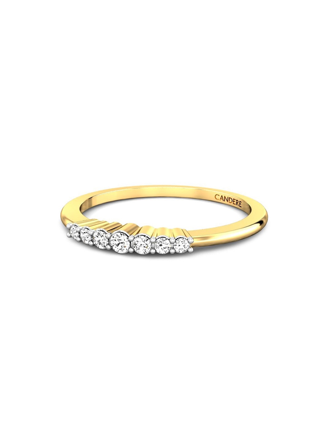 

CANDERE A KALYAN JEWELLERS COMPANY BIS Hallmark 14KT Gold Diamond Finger Ring-1.19gm