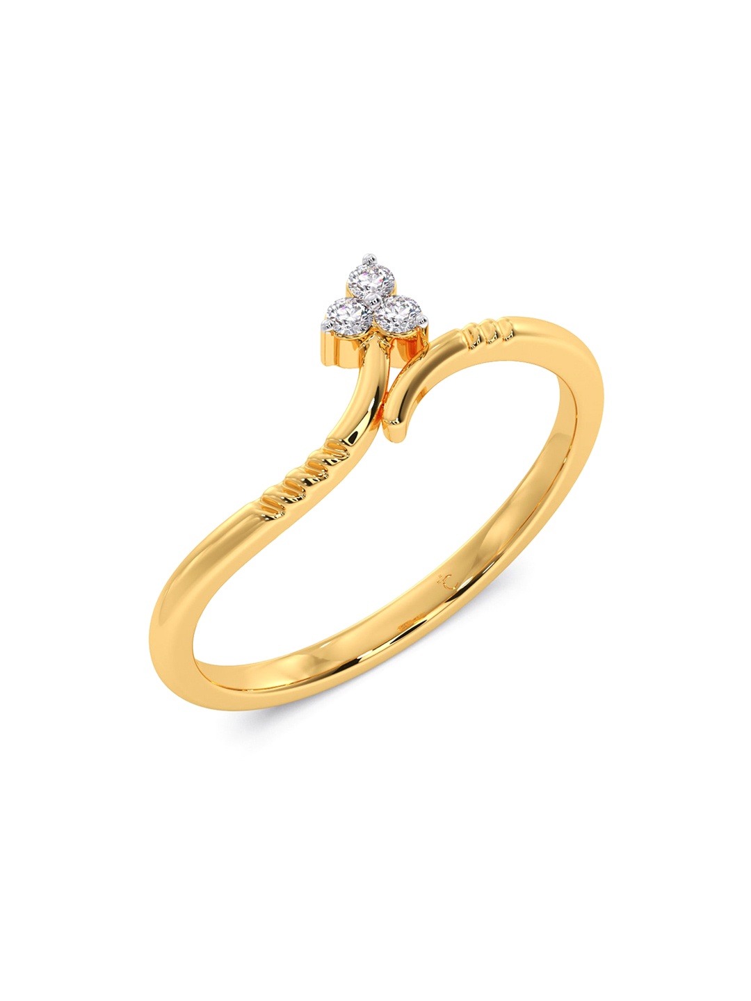 

CANDERE A KALYAN JEWELLERS COMPANY BIS Hallmark 18KT (750) Gold Diamond Studded Ring-1.7gm