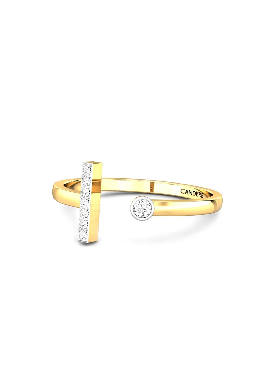

CANDERE A KALYAN JEWELLERS COMPANY BIS Hallmark 18KT Gold Diamond Finger Ring-1.52gm