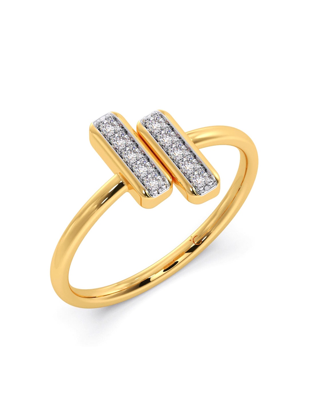 

CANDERE A KALYAN JEWELLERS COMPANY 14KT Gold Diamond-Studded Finger Ring-2.0gm, Rose gold