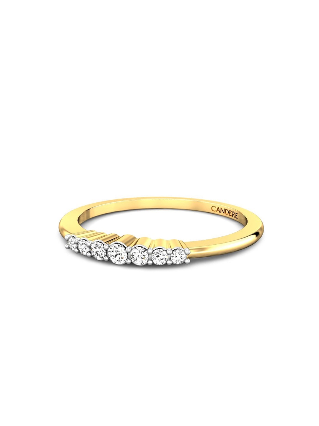 

CANDERE A KALYAN JEWELLERS COMPANY 18KT Gold Diamond-Studded Finger Ring-1.66gm