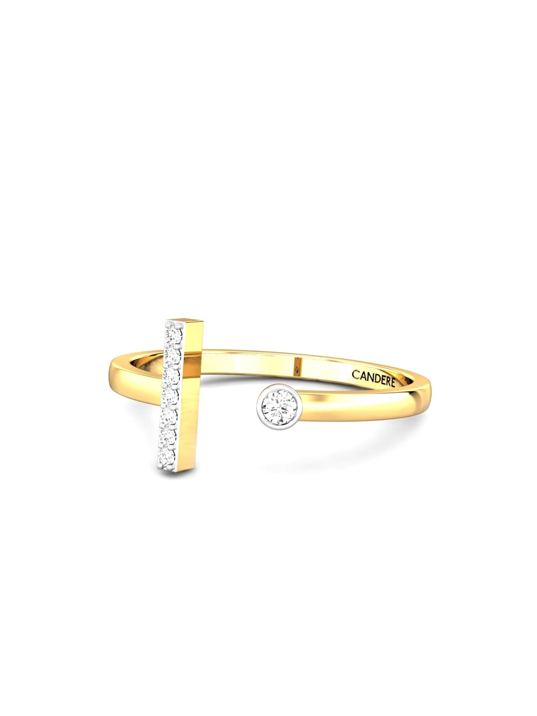 

CANDERE A KALYAN JEWELLERS COMPANY 18KT (750) Gold Diamond Studded Finger Ring-1.81gm
