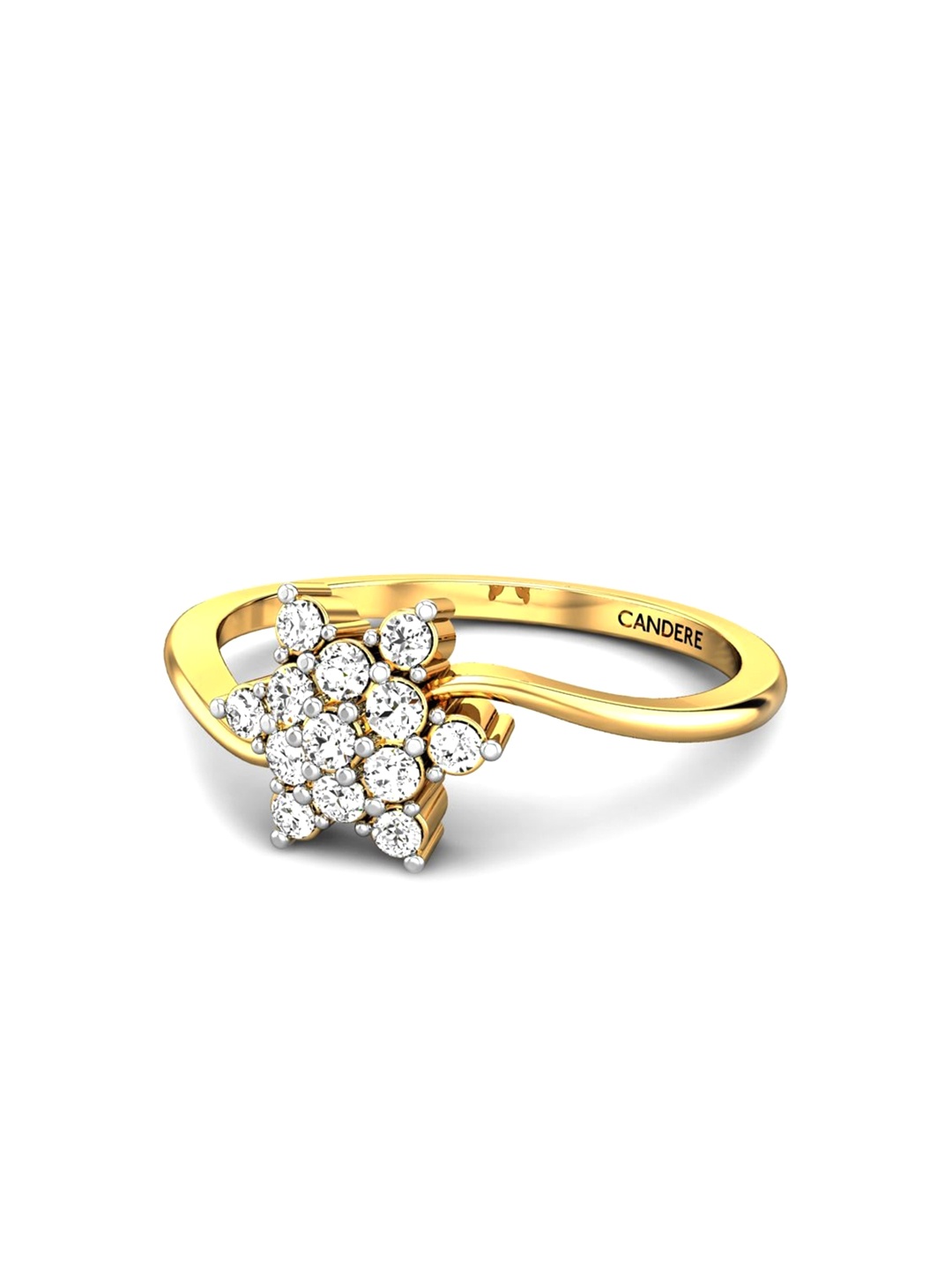 

CANDERE A KALYAN JEWELLERS COMPANY 18KT Gold Diamond-Studded Finger Ring-1.91gm