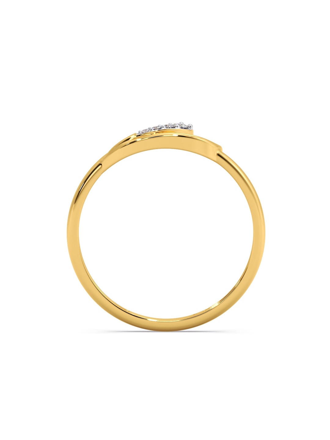 

CANDERE A KALYAN JEWELLERS COMPANY 14KT Gold Diamond-Studded Finger Ring-0.79gm