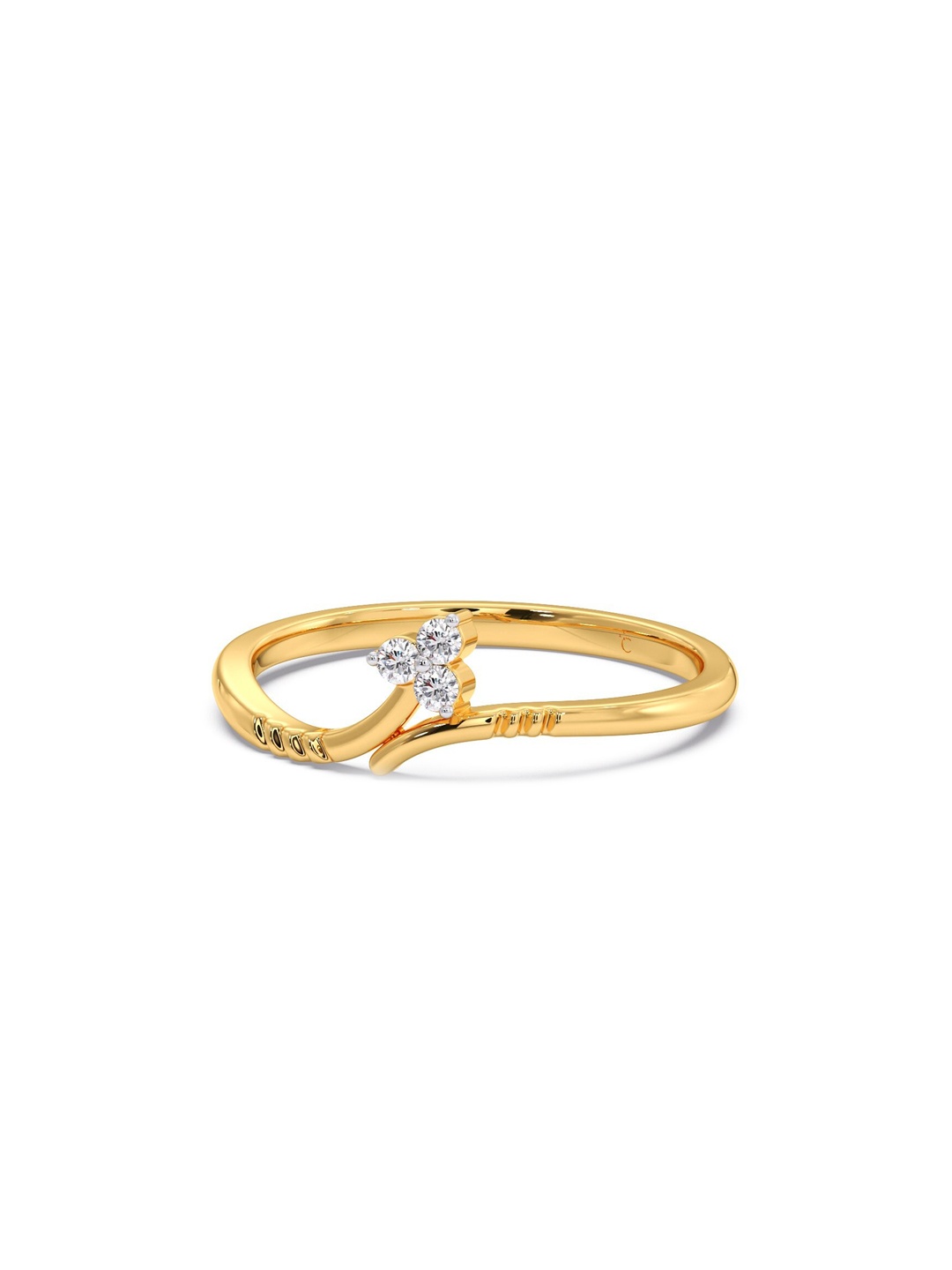 

CANDERE A KALYAN JEWELLERS COMPANY 18KT (750) Gold Diamond Studded Ring-1.63 gm